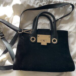 Jimmy Choo Women's Black Riley's Mini Suede Tote Crossbody Bag